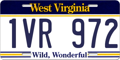 WV license plate 1VR972
