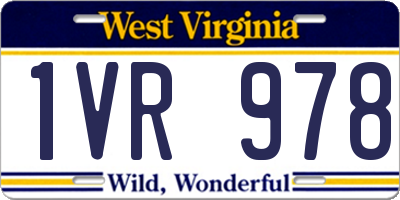 WV license plate 1VR978