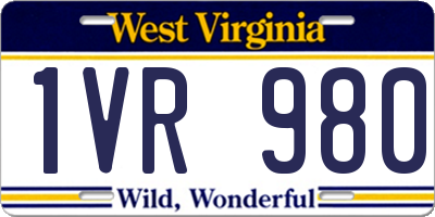 WV license plate 1VR980