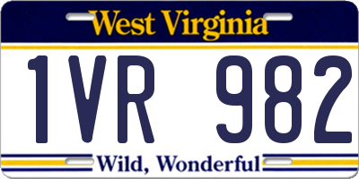 WV license plate 1VR982