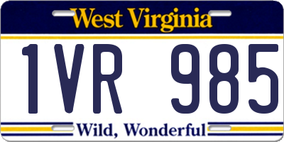 WV license plate 1VR985