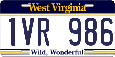 WV license plate 1VR986