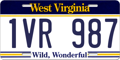 WV license plate 1VR987