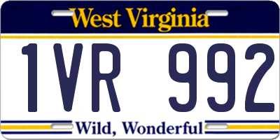 WV license plate 1VR992