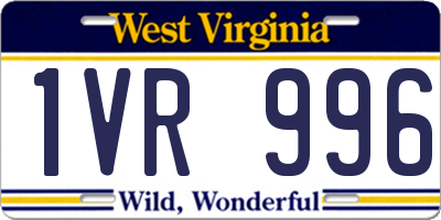WV license plate 1VR996