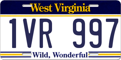 WV license plate 1VR997