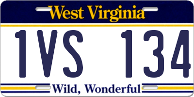 WV license plate 1VS134