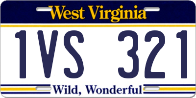 WV license plate 1VS321