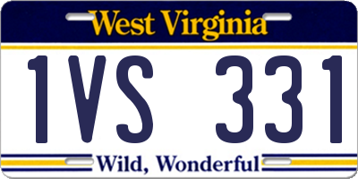 WV license plate 1VS331