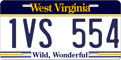 WV license plate 1VS554