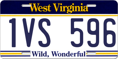 WV license plate 1VS596