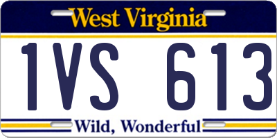 WV license plate 1VS613