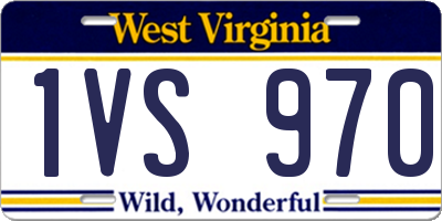 WV license plate 1VS970