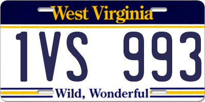 WV license plate 1VS993