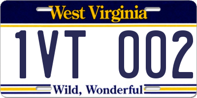 WV license plate 1VT002