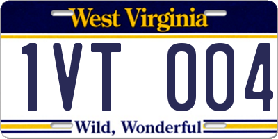 WV license plate 1VT004