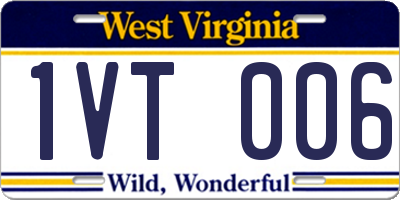 WV license plate 1VT006