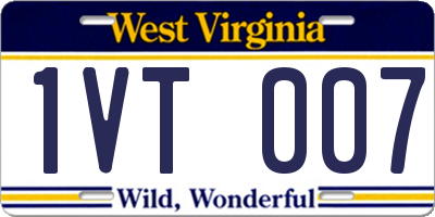 WV license plate 1VT007
