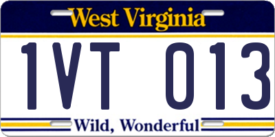 WV license plate 1VT013