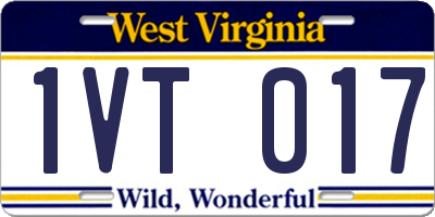 WV license plate 1VT017