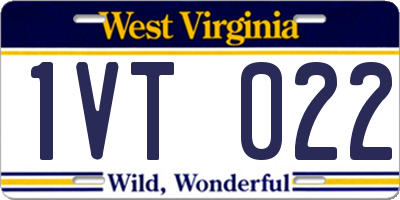 WV license plate 1VT022
