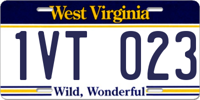 WV license plate 1VT023