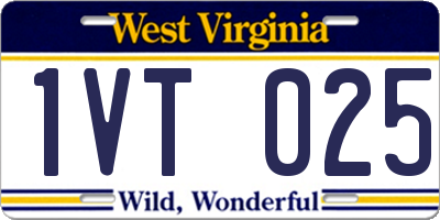 WV license plate 1VT025