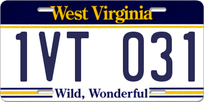WV license plate 1VT031