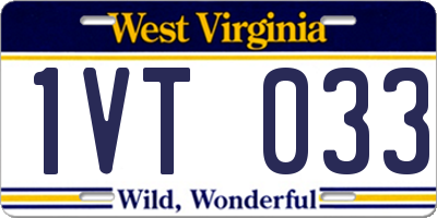 WV license plate 1VT033