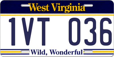 WV license plate 1VT036