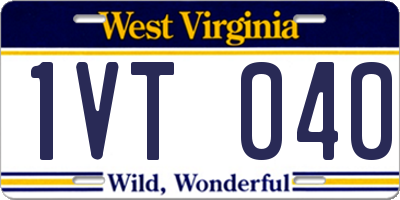 WV license plate 1VT040