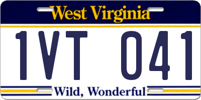 WV license plate 1VT041