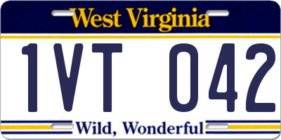 WV license plate 1VT042