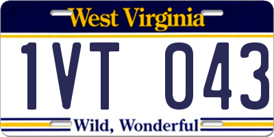 WV license plate 1VT043