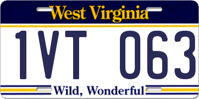 WV license plate 1VT063