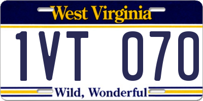 WV license plate 1VT070