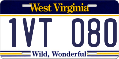 WV license plate 1VT080