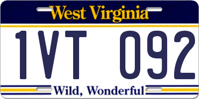 WV license plate 1VT092