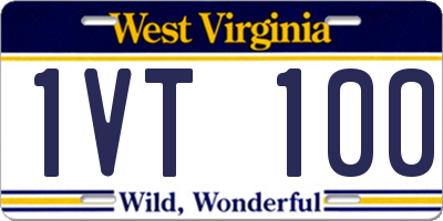 WV license plate 1VT100