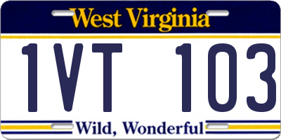 WV license plate 1VT103