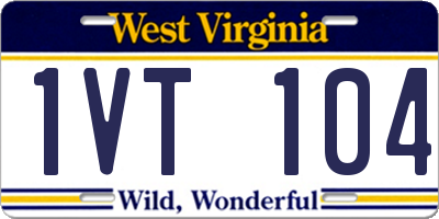WV license plate 1VT104