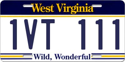 WV license plate 1VT111
