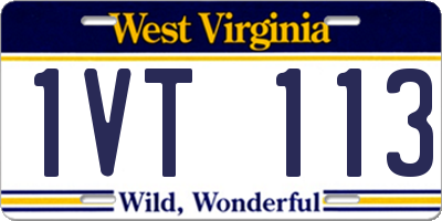 WV license plate 1VT113