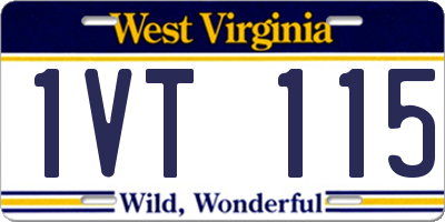 WV license plate 1VT115
