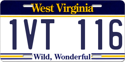 WV license plate 1VT116