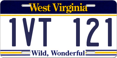 WV license plate 1VT121