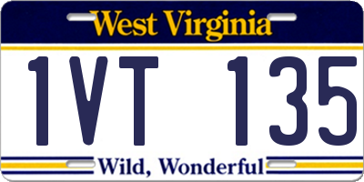 WV license plate 1VT135