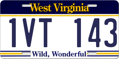 WV license plate 1VT143