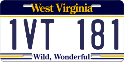 WV license plate 1VT181