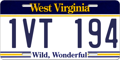 WV license plate 1VT194